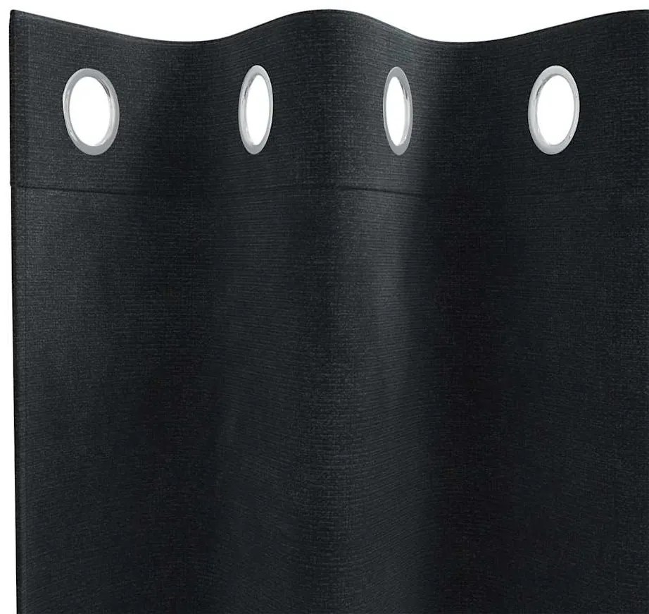 Cortinas Blackout com Ilhós 2 pcs Veludo Preto