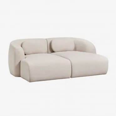 Sofá Modular Chaise Longue De 2 Peças Em Chenille Coquette Chenille Bege Creme - Sklum