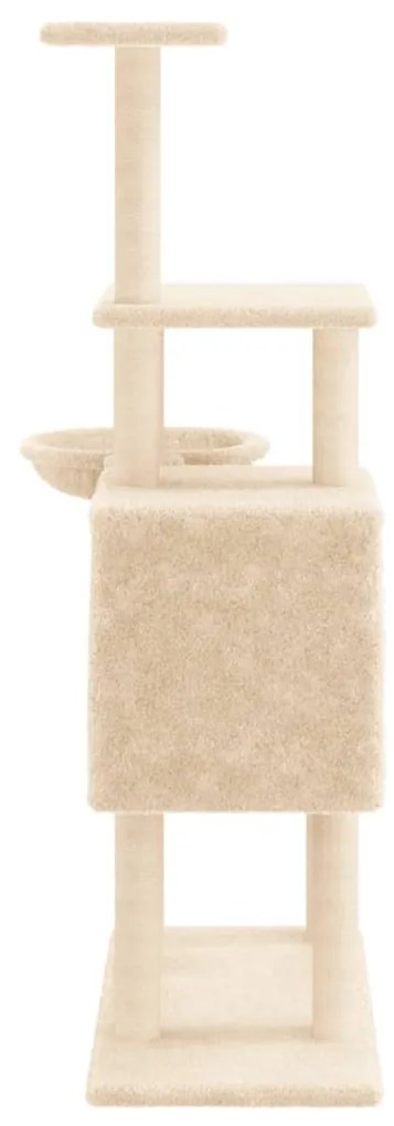 Árvore p/ gatos c/ postes arranhadores sisal 131 cm cor creme