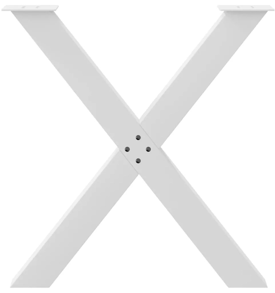 Pernas p/ mesa de jantar 2 pcs forma X 70x(72-73) cm aço branco