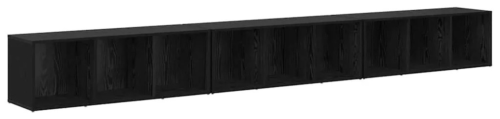 Gabinete para TV 3 pcs Carvalho preto 37 x 35 x 107.5 cm