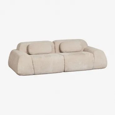 Sofá Modular De 2 Peças Em Chenille Embalado A Vácuo Merida Chenille Grossa Bege Tapioca - Sklum