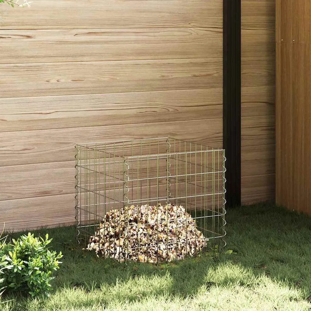 vidaXL Compostor Quadrado 50 x 50 x 50 cm Ferro