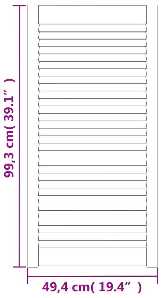 Portas de armário 4 pcs design de persiana pinho maciço branco