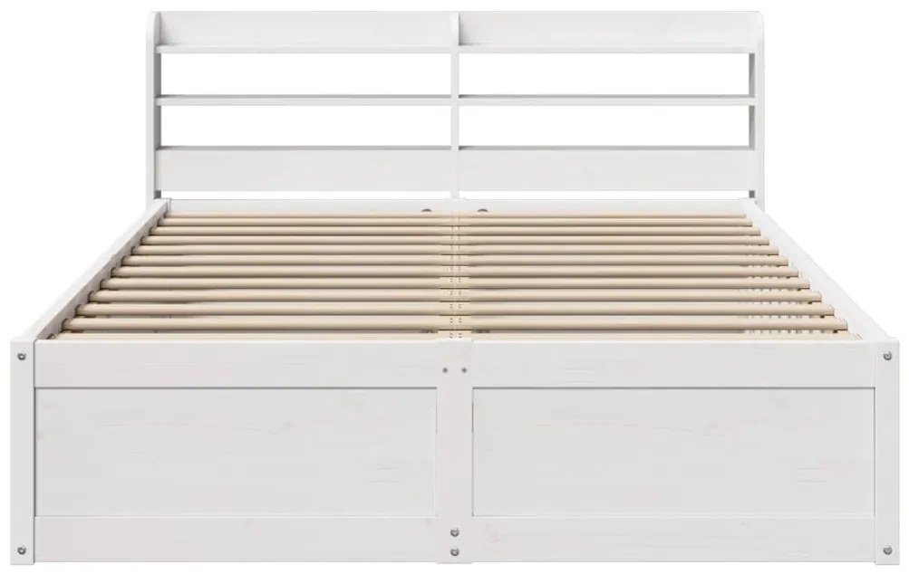 Estrutura de cama c/ cabeceira 150x200 cm pinho maciço branco