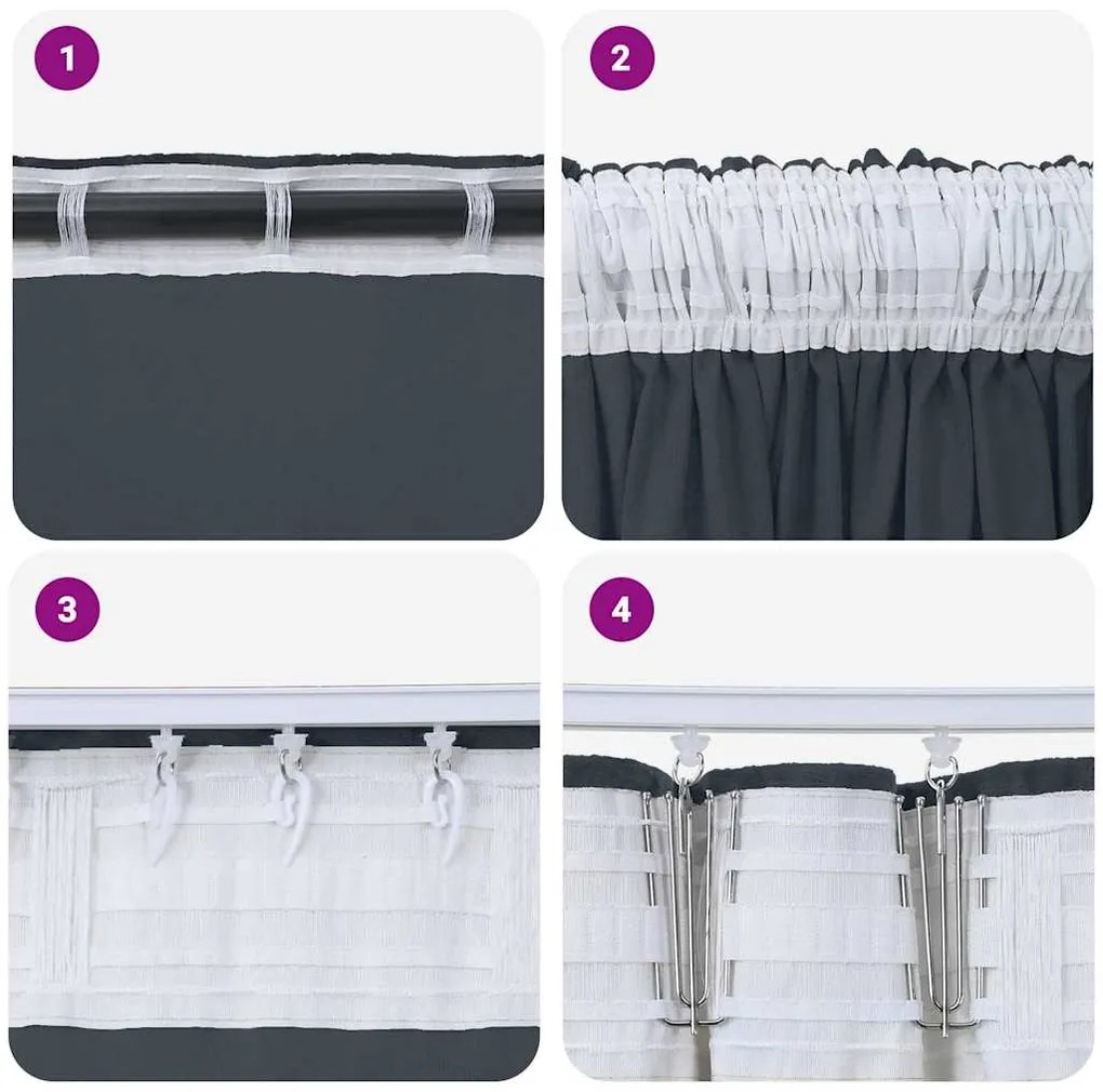 Cortinas de Veludo 2 peças com Ilhós Cinza Prata 140x140 cm