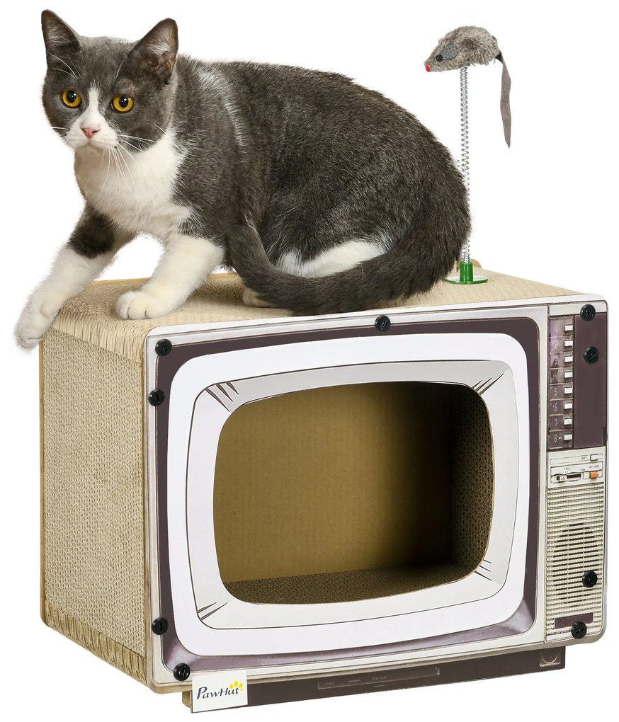 Arranhador de Cartão para Gatos Casa para Gatos em Forma de Televisor