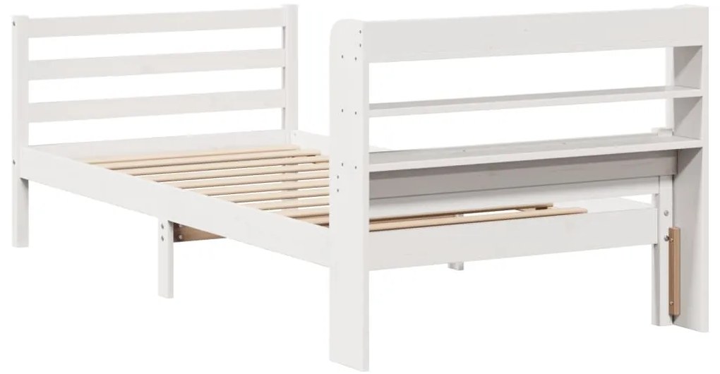 Estrutura de cama c/ cabeceira sem colchão 100x200 cm branco