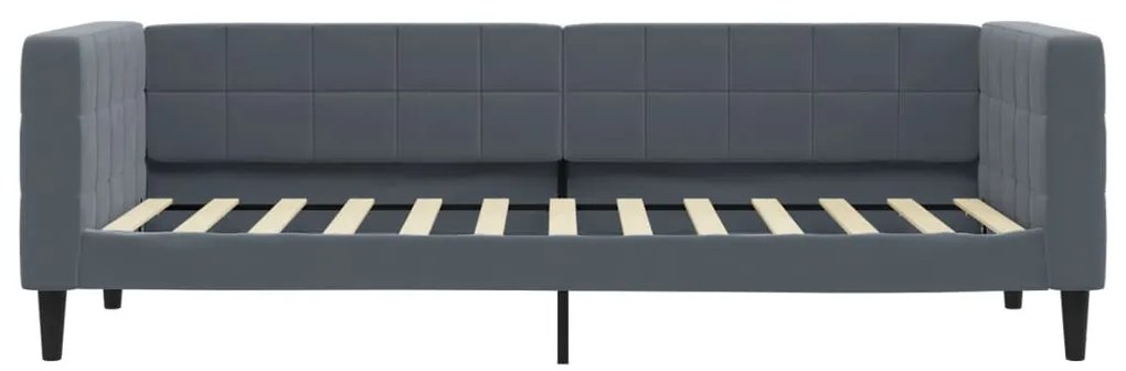 Sofá-cama 80x200 cm veludo cinzento-escuro