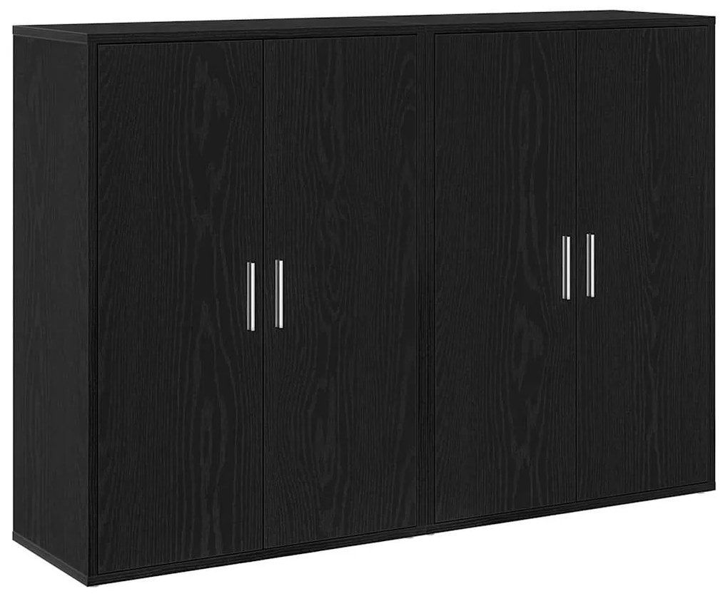 Buffets 2 pcs Carvalho Preto 60x31x84 cm Madeira de Engenharia