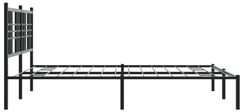 Estrutura de cama em metal com cabeceira 150x200 cm preto