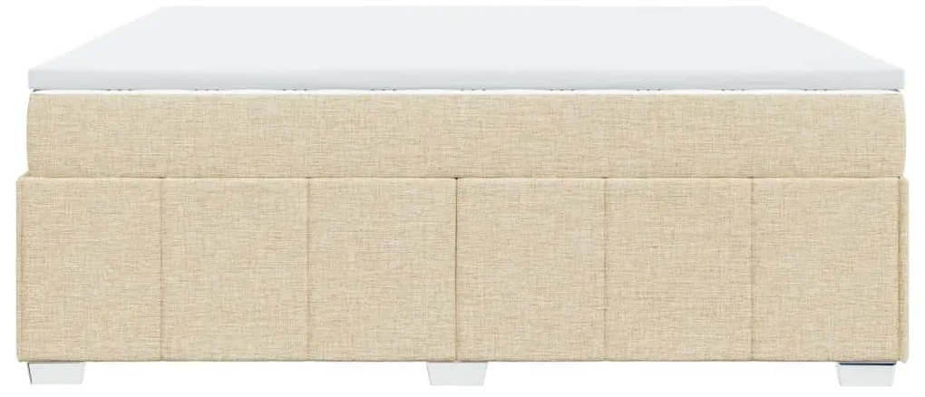 Cama com molas/colchão 200x200 cm tecido cor creme