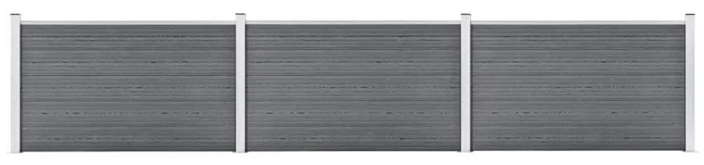 vidaXL Painel de vedação para jardim 526x106 cm WPC cinzento