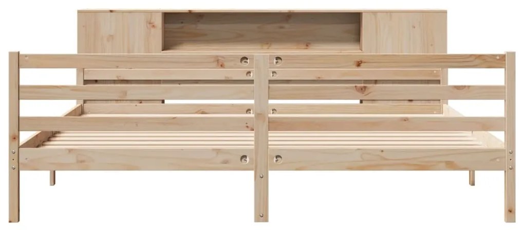 Cama com estante sem colchão 200x200 cm pinho maciço