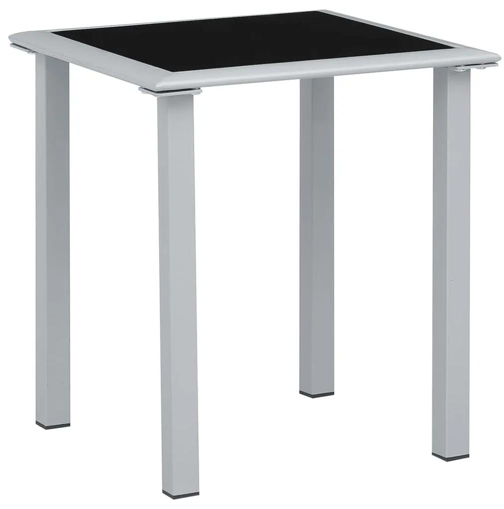 Espreguiçadeiras com mesa 2 pcs alumínio cinzento-acastanhado