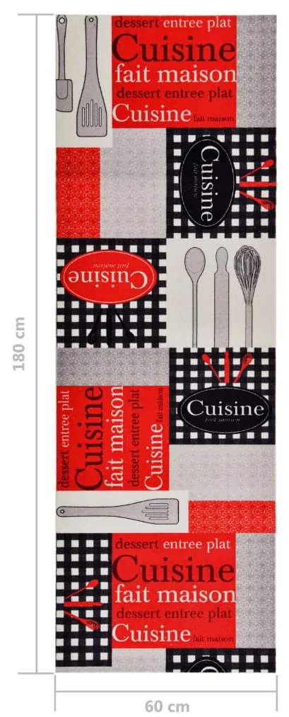 Tapete de cozinha lavável com design Cuisine 60x180 cm