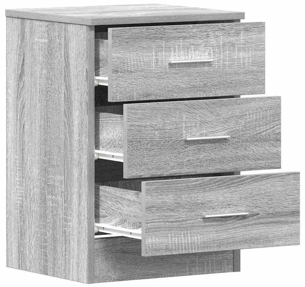 Mesa cabeceira 38x35x56 cm derivados de madeira cinzento sonoma