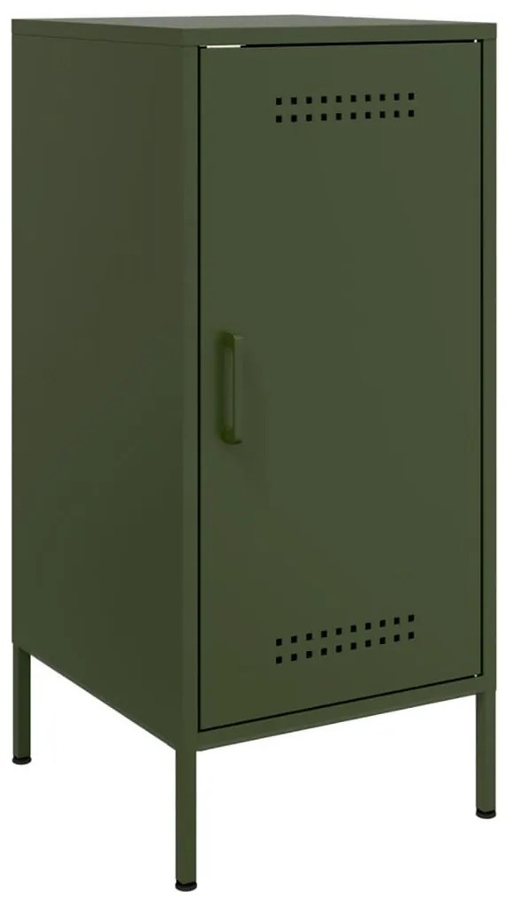 Aparadores 2 pcs 36x39x79 cm aço verde-azeitona
