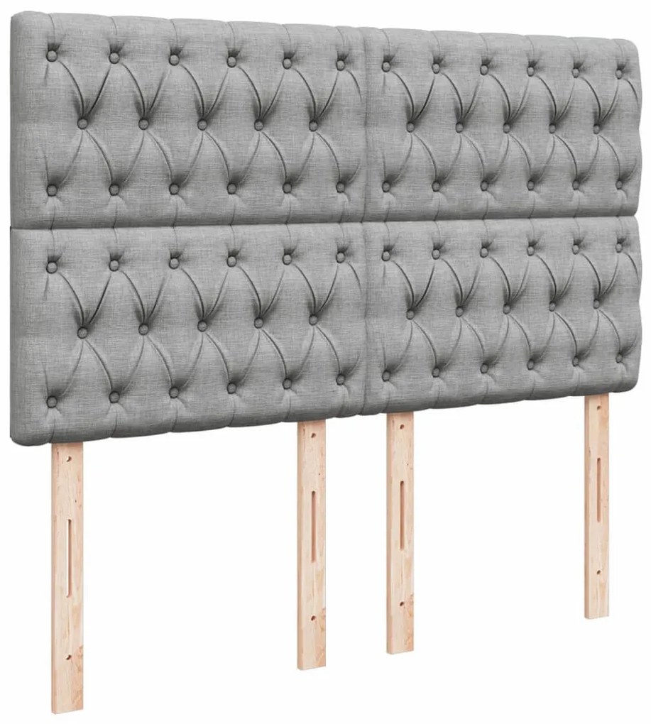 Cama com molas/colchão 140x200 cm tecido cinzento-claro