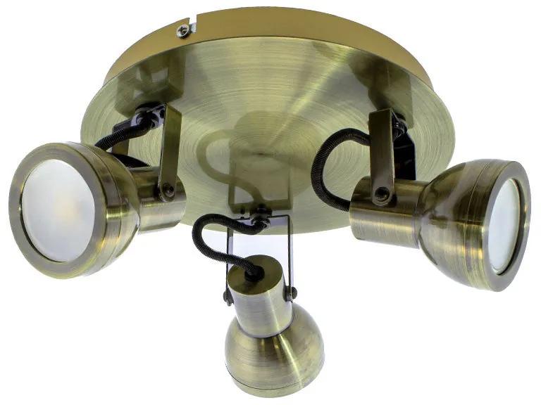Heli 3-Light 21cm Flush Light Brass