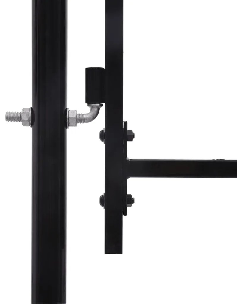 Portão de vedação individual com topo arqueado aço 1x1m preto