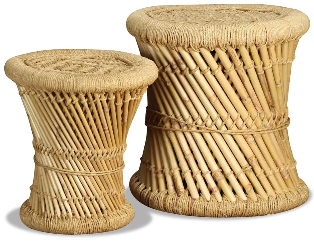 Bancos 2 pcs bambu e juta