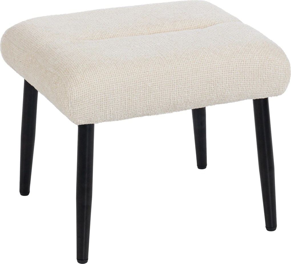 HOMCOM Puff Estofado com Almofada Macia, Pernas em Aço, Apoio para Pés em Chenille, 45 x 41 x 38 cm, Creme branco | Aosom Portugal