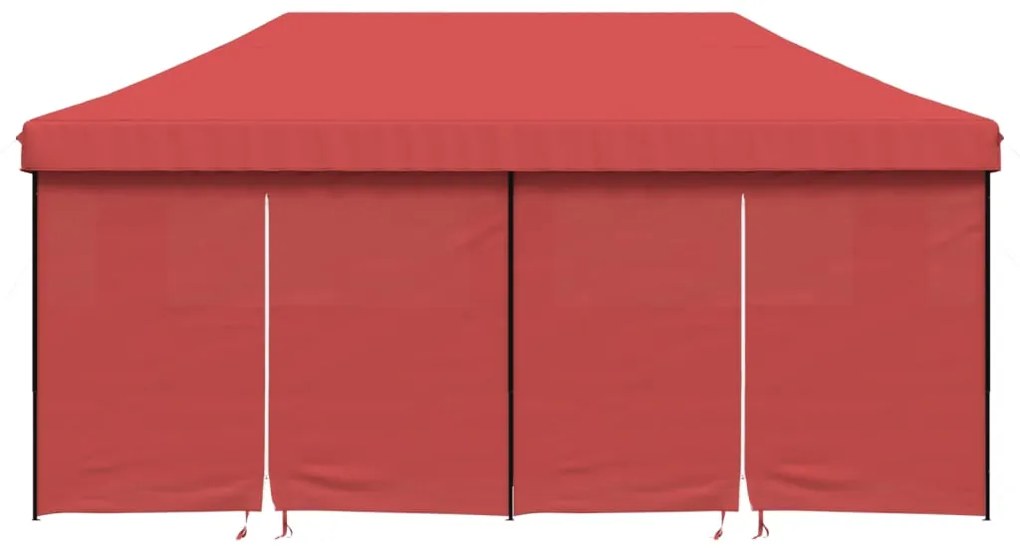 Tenda para festas pop-up dobrável com 4 paredes laterais bordô