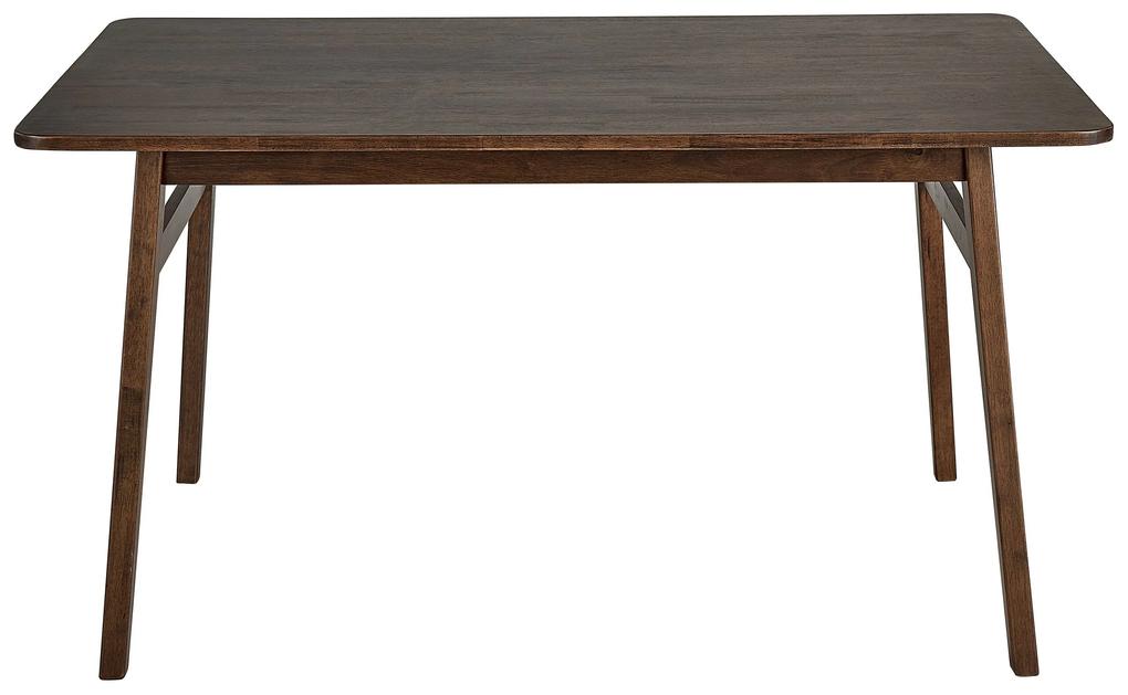 Mesa de jantar em madeira escura de seringueira 140 x 85 cm VENTERA Beliani