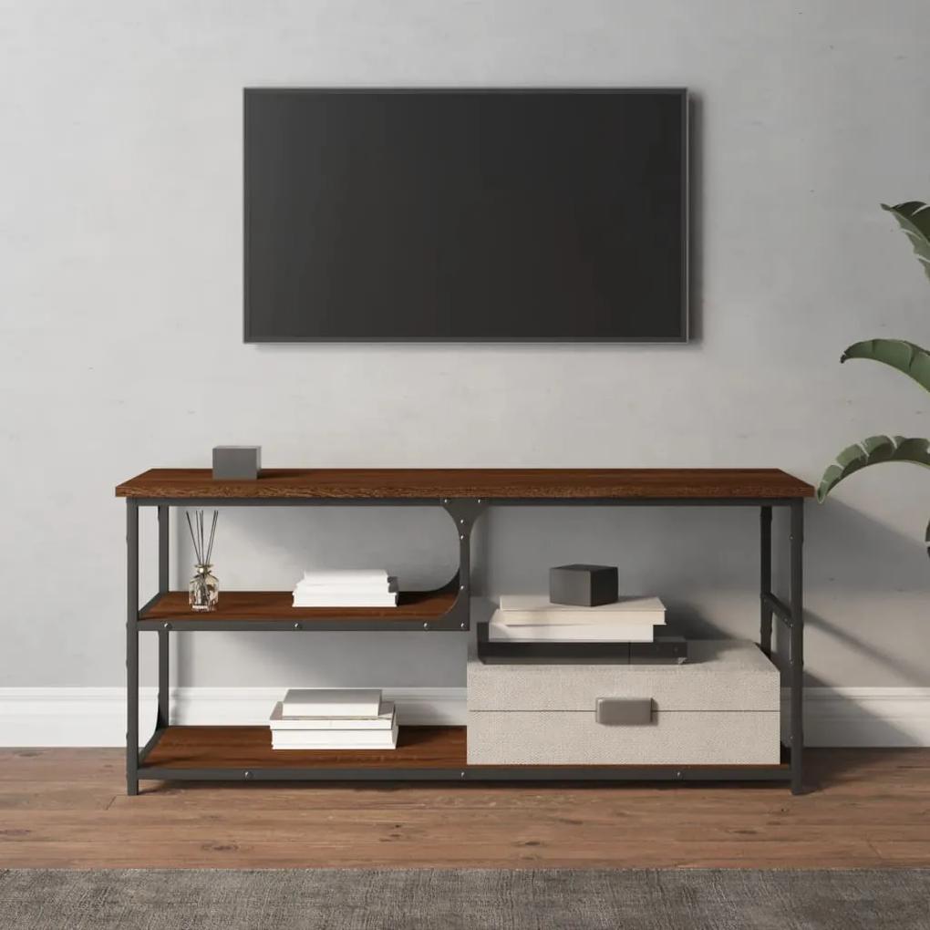 Móvel de TV 103x38x46,5 cm derivados madeira/aço carvalho castanho