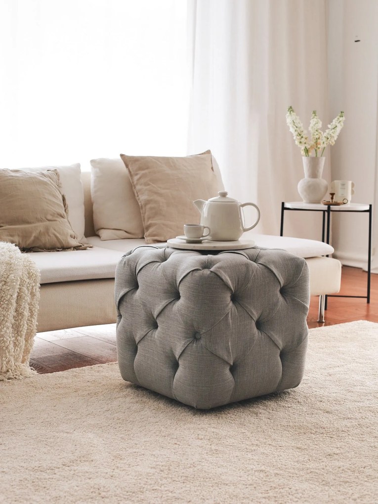 Pouffe Kup – Cinzento – 48x48x48 cm