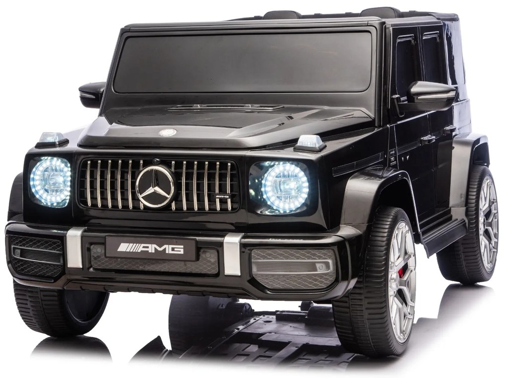 Carro elétrico para crianças Mercedes-Benz G63 AMG 24V, 4x4, 2 Lugares assento couro sintético, Rodas Eva Macias Preto