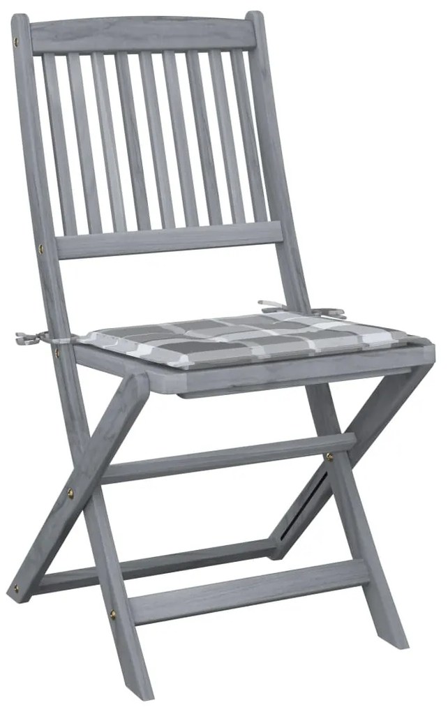 Cadeiras exterior dobráveis c/ almofadões 4 pcs acácia maciça