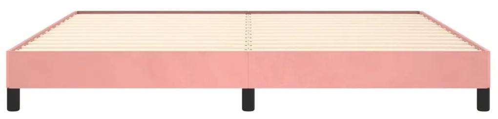 Estrutura de cama 200x200 cm veludo rosa
