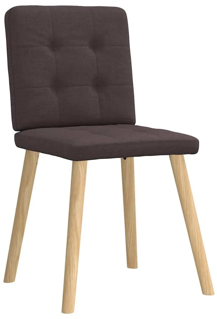 Cadeiras de jantar 4 pcs tecido castanho-escuro
