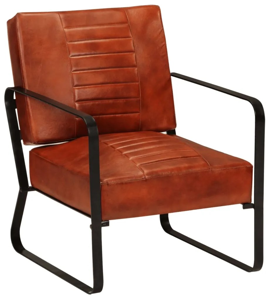 354320 vidaXL Cadeirão 58,5x64x76 cm couro genuíno castanho