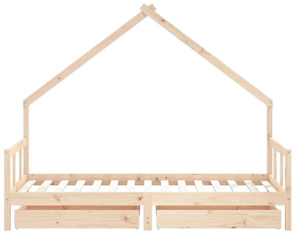 Estrutura de cama infantil c/ gavetas 90x190 cm pinho maciço