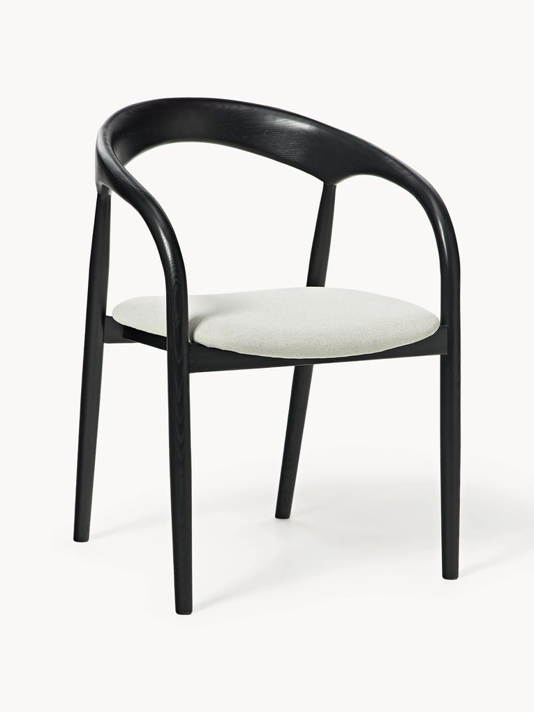 Cadeira de jantar em madeira de freixo com assento almofadado Camille