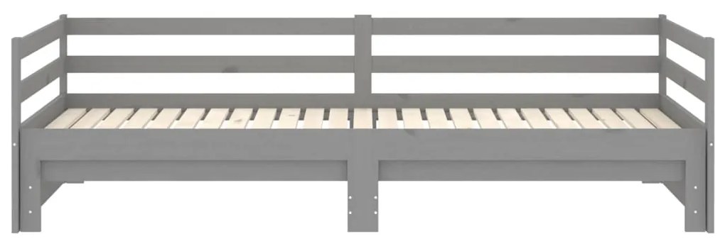 Estrutura sofá-cama de puxar 2x(90x200)cm pinho maciço cinzento