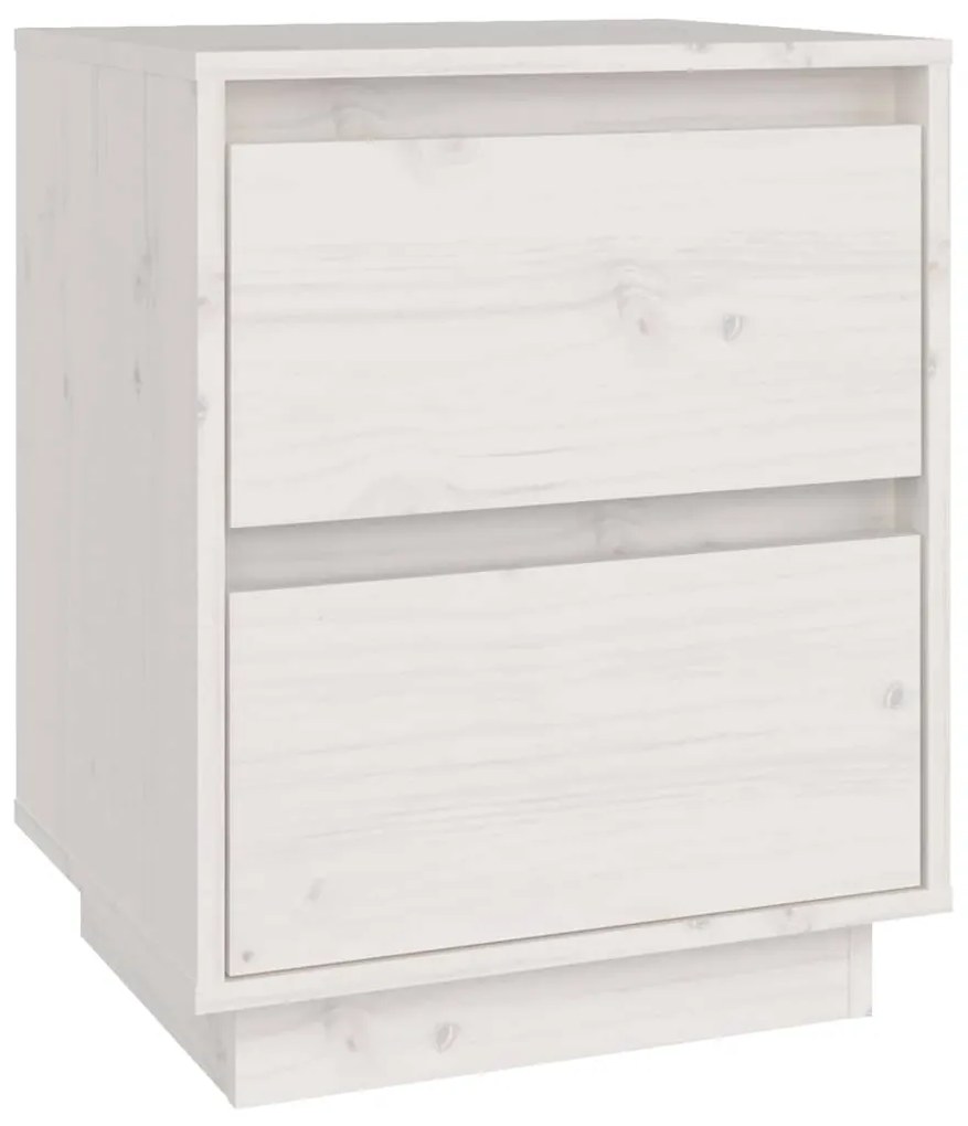 Mesa de cabeceira 40x35x50 cm madeira de pinho maciça branco