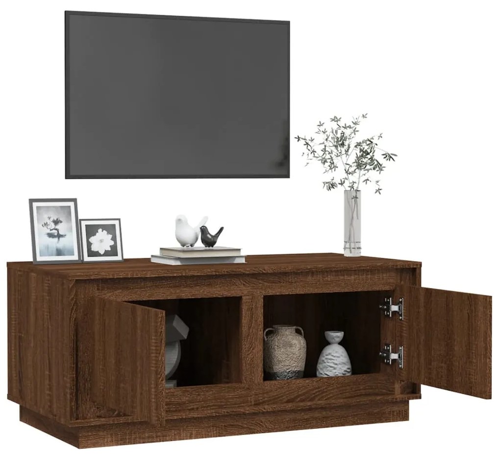 Mesa de centro 102x50x44 cm derivados madeira carvalho castanho