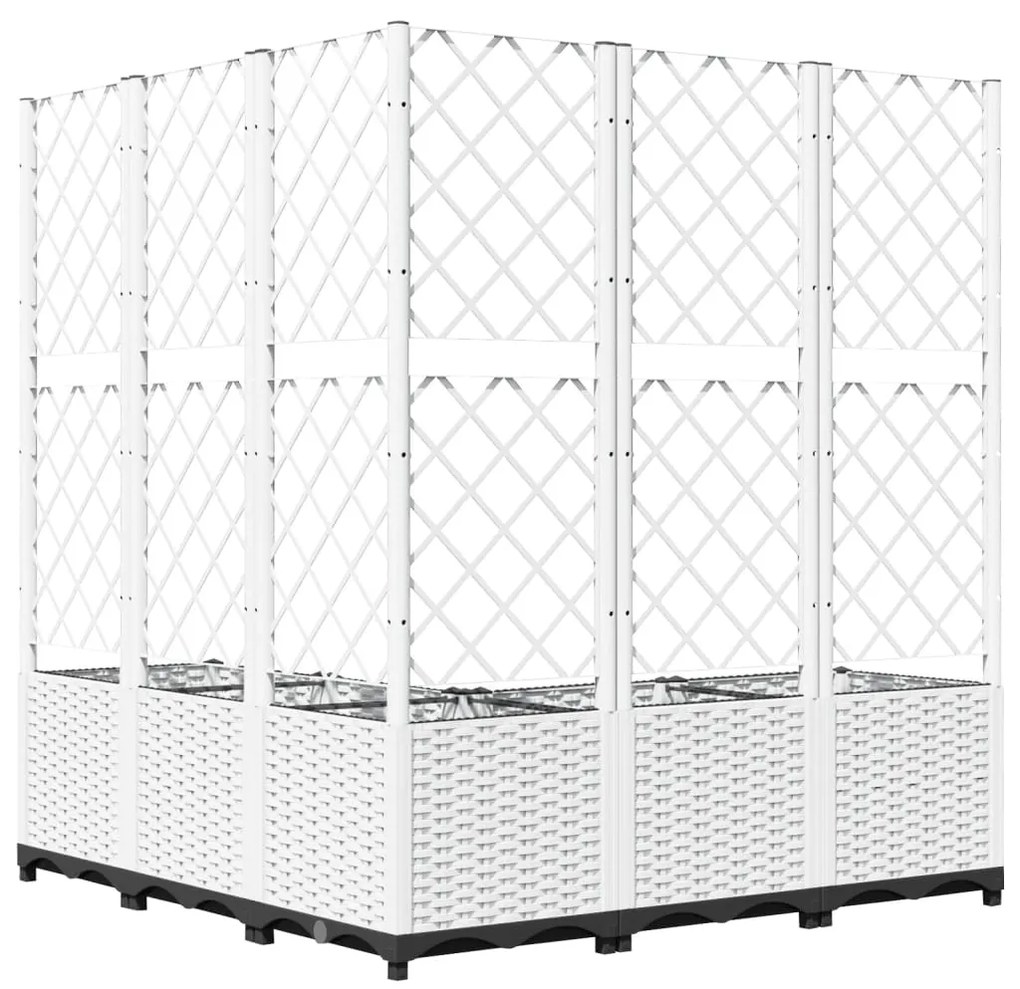 Vaso/floreira jardim c/ treliça 120x120x136 cm PP branco