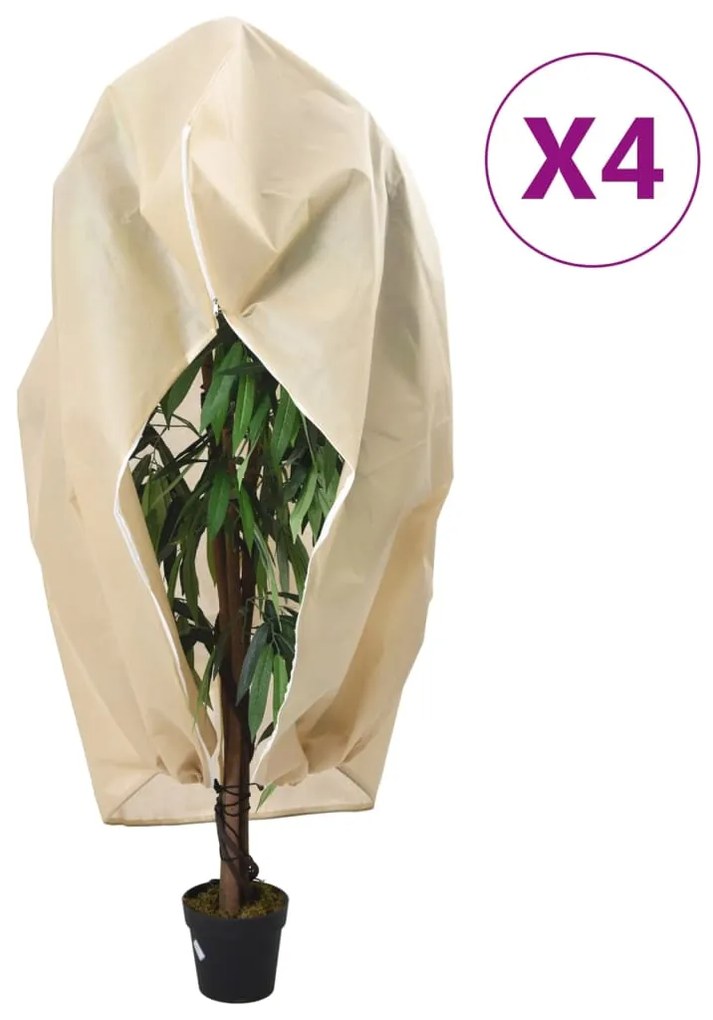 vidaXL Coberturas para plantas com fecho 4 pcs 70 g/m² 2,36x2 m
