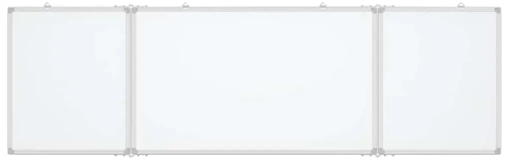 Quadro branco magnético dobrável 200x60x1,7 cm alumínio