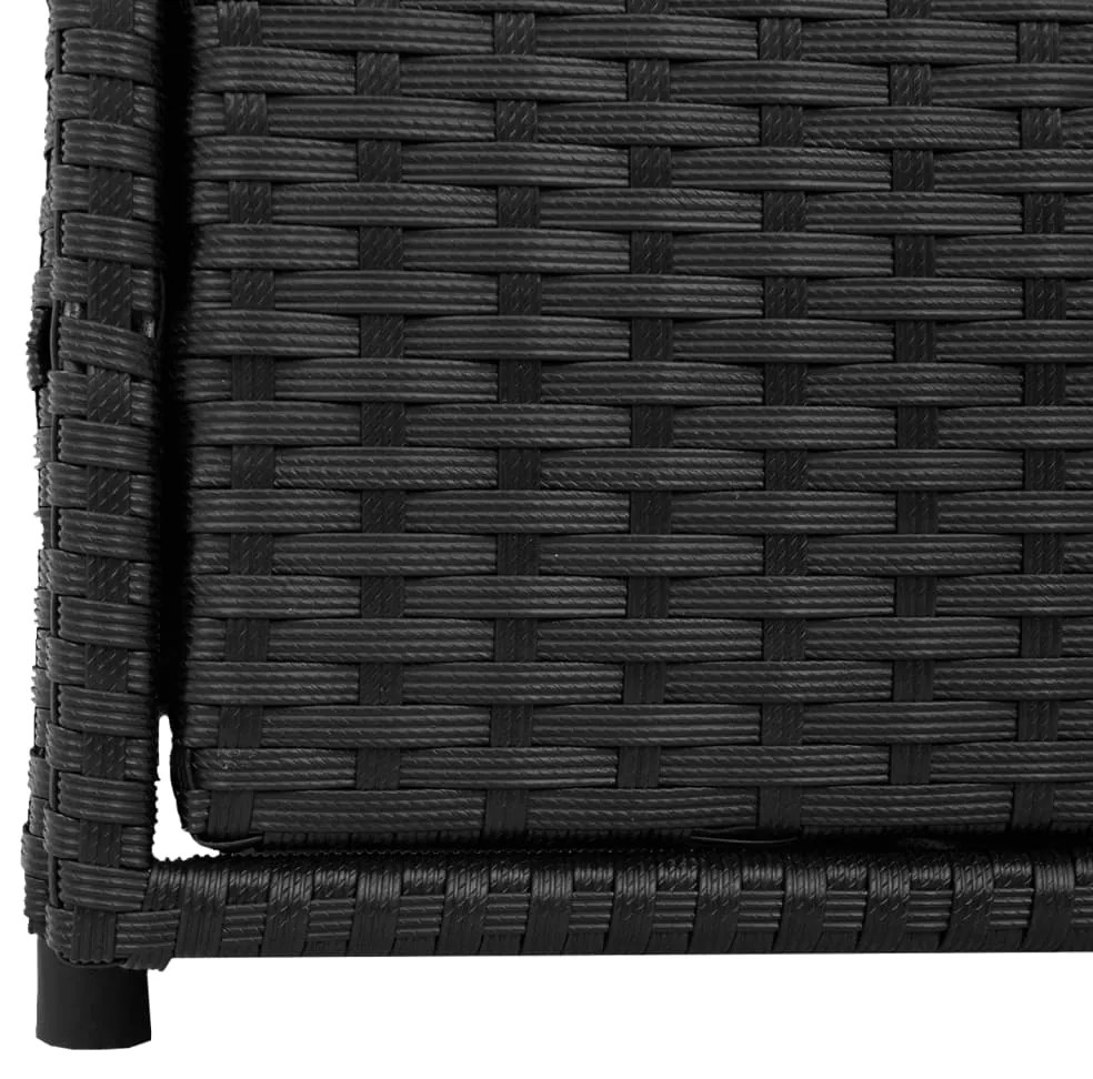 Armário de arrumação p/ jardim 55x59x69 cm vime PE preto