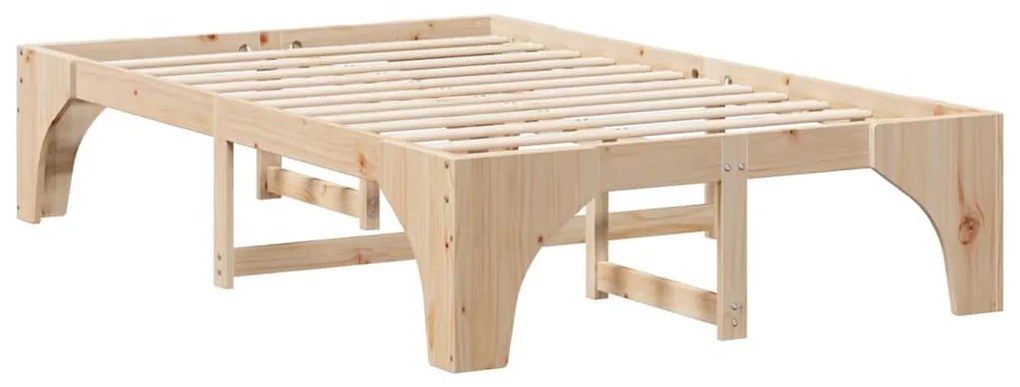Estrutura de cama de chão Castanho 140 x 190 cm