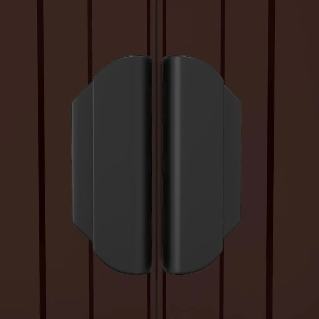 Abrigo de jardim 192x689x223 cm aço galvanizado castanho-escuro