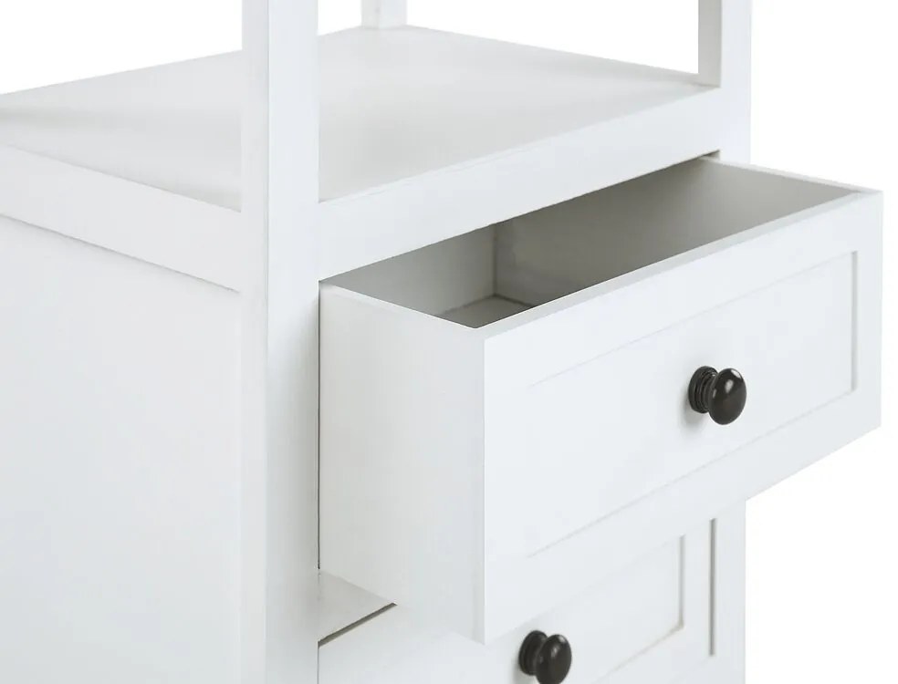 Mesa de cabeceira com 2 gavetas branca e castanha LAYOLA Beliani