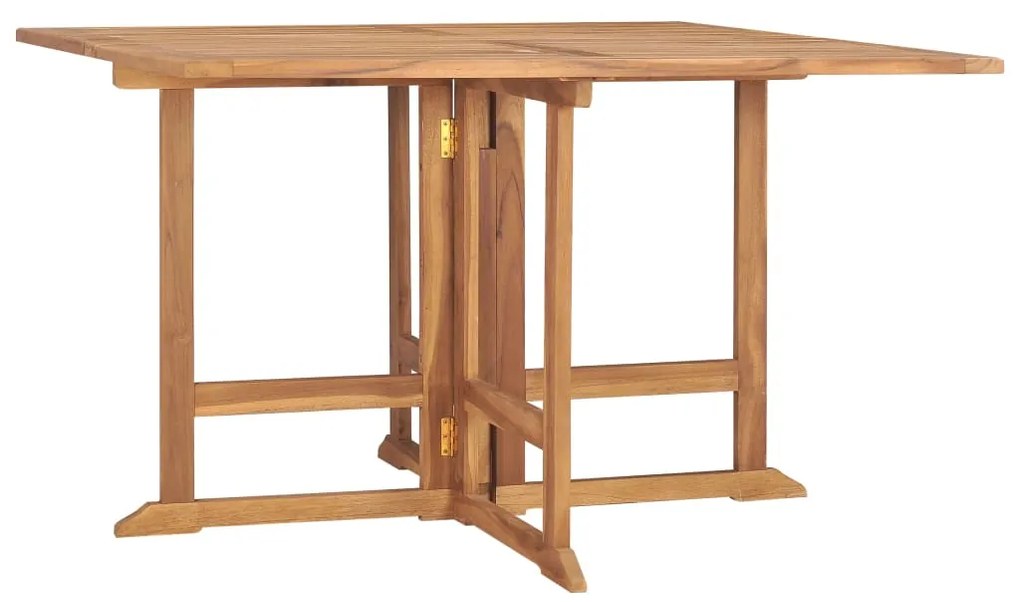 315451 vidaXL Mesa de jantar p/ jardim dobrável 120x120x75 cm teca maciça
