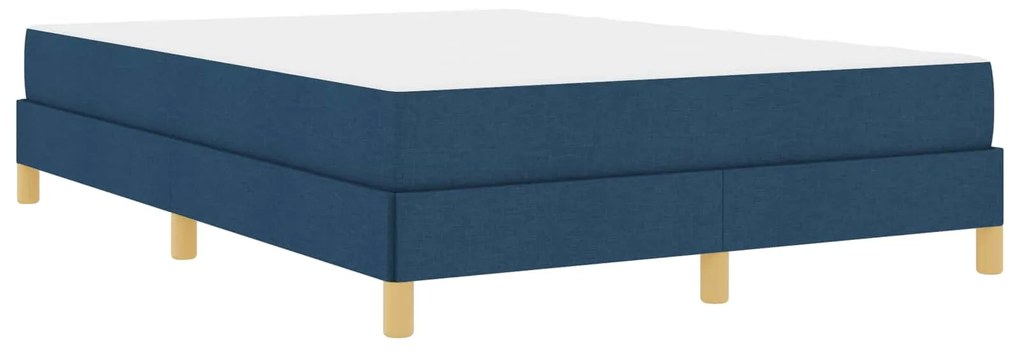 vidaXL Cama Box com colchão Azul 140 x 200 cm tecido